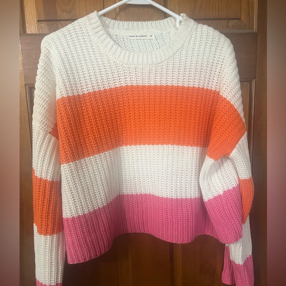 Mood & Madison Crop Stripe Sweater